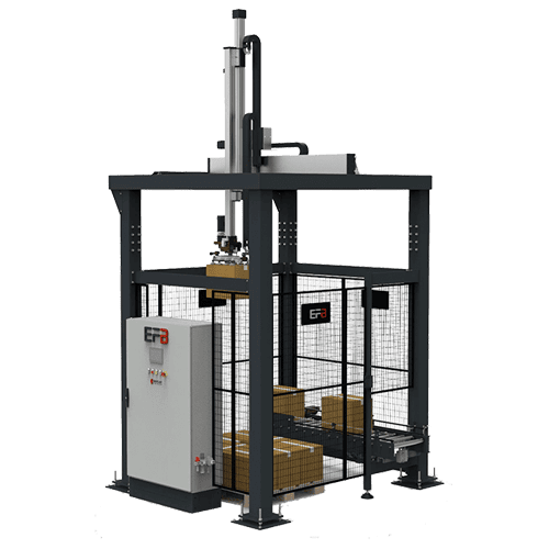 Sistema de paletizado automático en línea mediante ejes cartesianos RPE100