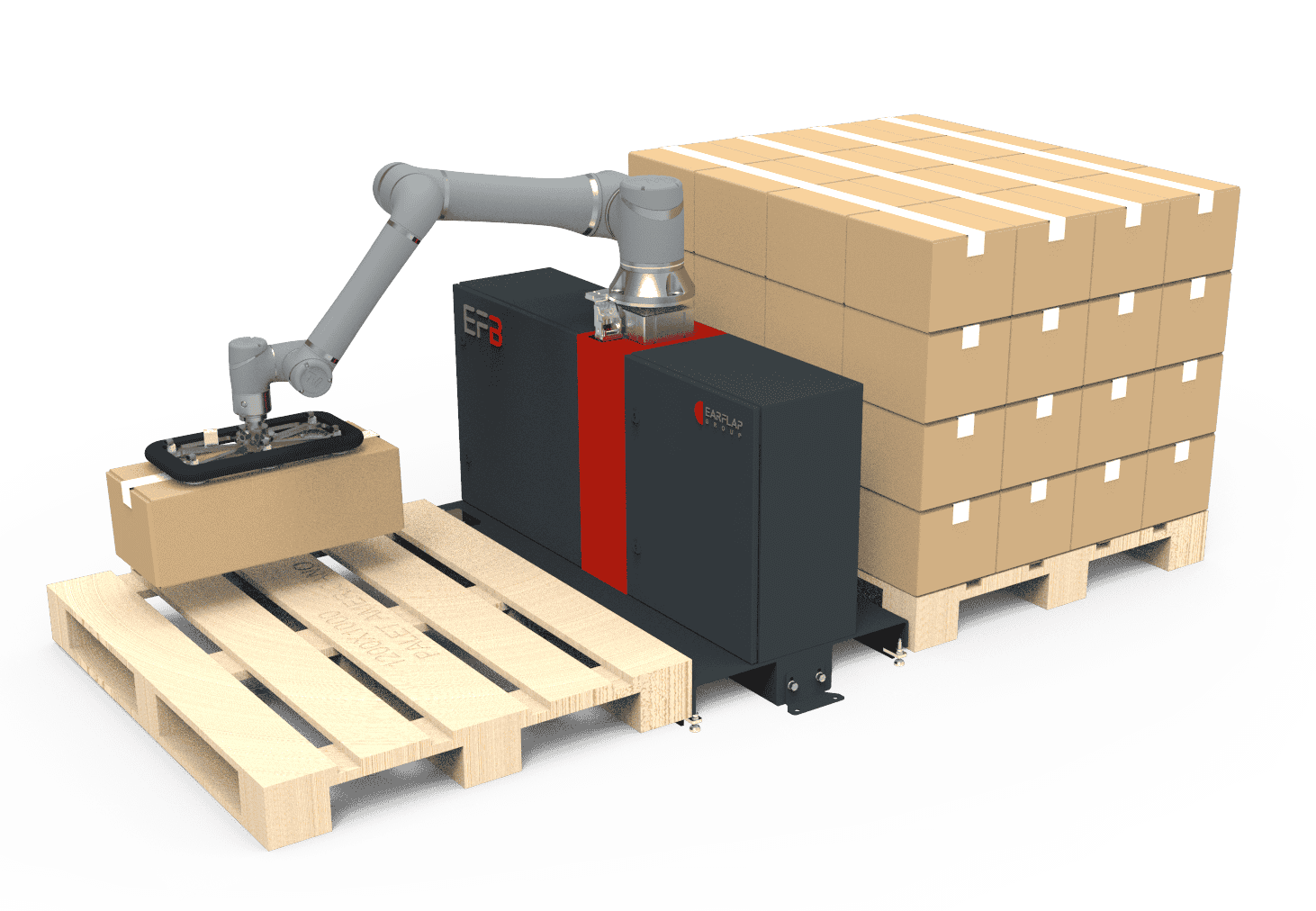 Sistema de paletizado con cobot para dos palets CBP200
