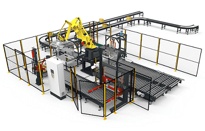 Sistema automático en línea de paletizado y final de línea